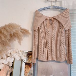 White House Black Market Blush Pink Off The Shoulder Sweater